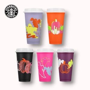 Starbucks glow in the dark Halloween 2023 cold cups (set of 5)